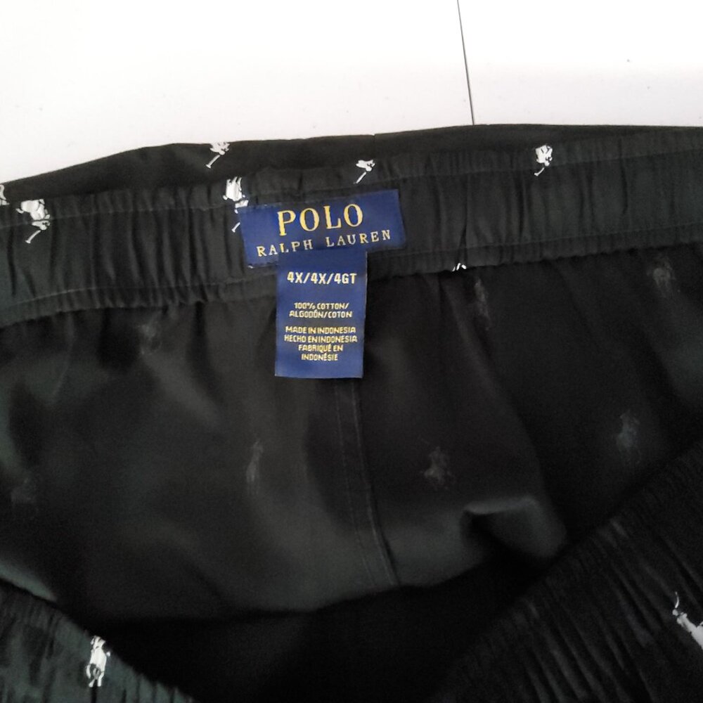 Polo Ralph Lauren womenPajama Pants Black With White Pony Print Size 4X 100% Cot - Picture 3 of 12